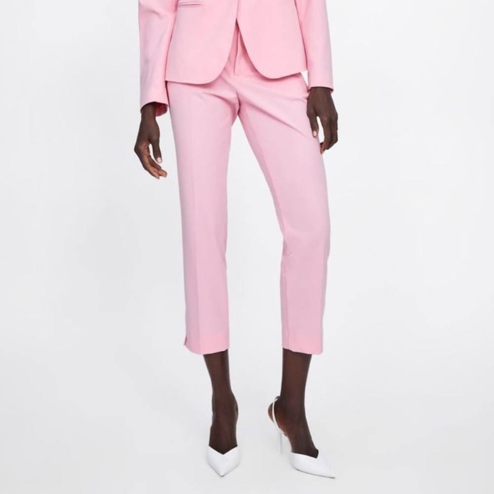 Zara brand new skinny trouser with vents on the hems Women's Pink Suit trouser - Picture 3 of 3